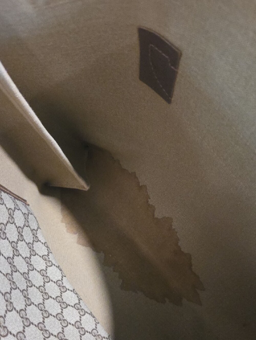Gucci Beige GG Canvas Tote with Brown Leather and Sherryline- PROJECT - Picture 11 of 14